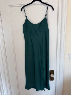 a new day Emerald Green Midi Slip Dress with Spaghetti Straps